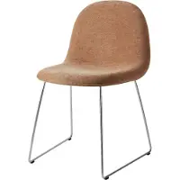 Gubi 3d Eetkamerstoel Roestvrij Staal / American Walnut / Special Dedar 132 - Stoelen Belsuede Brown - 10139444