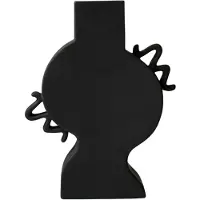 DBKD Platte vaas 33 cm Zwart