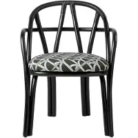 Gubi Bistra Eetkamerstoel / Reales Pattern 003 - Stoelen Rotan Ebony - 10140944