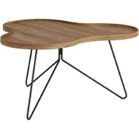 Swedese Flower Mono Salontafel 90x45 Cm Zwart / Walnoot - Salontafels Gelakt Staal Black - 29036|V122