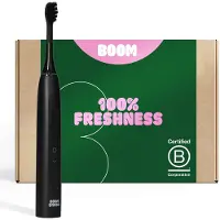Boombrush BOOM Elektrische Tandenborstel - 360 dagen Batterij - The Wave - Zwart - Sonische Tandenborstel - Duurzaam