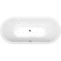 Polysan Viva O whirlpoolbad, 185x80x47cm, Highline Hydro-Air, chroom