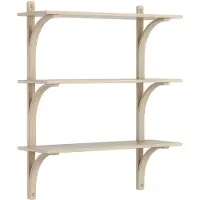 Swedese Levi plankrek 3 planken Wit gepigmenteerd eik-messing, 90 cm