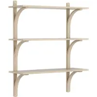 Swedese Levi plankrek 3 planken Witgepigmenteerd eik-aluminium, 90 cm