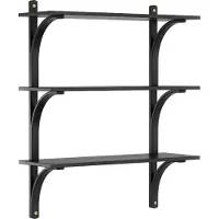 Swedese Levi plankrek 3 planken Zwartgebeitst essen-messing, 90 cm