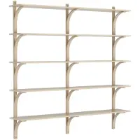 Swedese Levi plankrek 5 planken Witgepigmenteerd eik-messing, 180 cm
