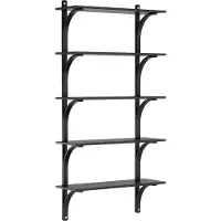 Swedese Levi plankrek 5 planken Zwartgebeitst essen-aluminium, 90 cm