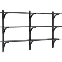 Swedese Levi plankrek 3 planken Zwartgeverfde esdoorn-aluminium, 180 cm