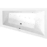 Polysan Triangl Whirlpoolbad rechts, 180x120x50cm, Highline Hydro-Air, chroom
