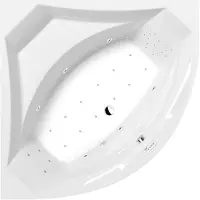 Polysan Rosana Whirlpoolbad, 150x150x49cm, Highline Hydro-Air, chroom