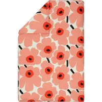 Marimekko Unikko dekbedovertrek 150x210 cm Off white-coral-orange red-charcoal