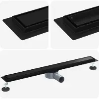 vidaXL Doucheafvoer 2-in-1 met 360° Sifon Zwart 80 cm