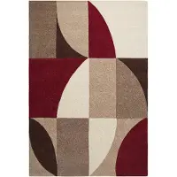 Decotique Window Len Vloerkleed 300x400 Cm Wijnrood - Vloerkleden met motieven Wol Bordeaux - WINEREDWIND300X400