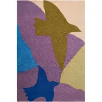 Decotique Bird Len Vloerkleed 300x400 Cm Blauw - Vloerkleden met motieven Wol Blue - BLUEBIRD300X400