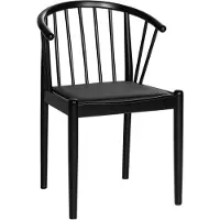 Haslev Lindeberg Stoel Zwart Gelakt Beuken / Leren Zitting - Stoelen Eiken Black Stained Oak - LINS-MB10-EGSB