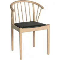 Haslev Lindeberg Stoel Wit Geolied / Leren Zitting - Stoelen Eiken White Oiled Oak - LINS-MB10-EGOH