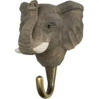 Wildlife Garden Met De Hand Gesneden Haak Olifant - Haken en hangers Hout - WG4533