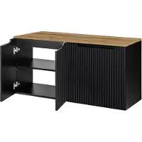 En.casa Wastafelonderkast Newport 120x60x40 cm zwart en eikenkleurig []