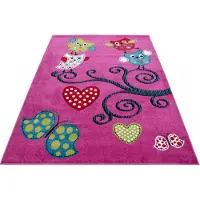 Muratap Kids collection vloerkleed kinderkamer paars laagpolig- 160x230 cm