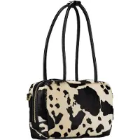 JOST Bags Leren schoudertas Furry Cow Bowling Bag Black veelkleurig