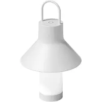 Loom Design LED tafellamp op accu Shadow Small, wit, IP65 Shadow, dimbaar, wit / opaal, Woon-/ Eetkamer, Aluminium, Modern