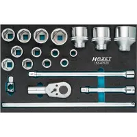 Hazet Dopsleutelset 163-406/20 · 3/4 inch (20 mm) vierkant hol · Buiten-zeskant-profiel · 20-delig · 19 – 60