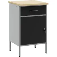 vidaXL Werkbank met laden, zwart en grijs, 50 x 55 x 85 cm