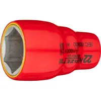 Hazet Dopsleutel · geïsoleerd 880KV-22 · 3/8 inch (10 mm) vierkant hol · Buiten-zeskant-tractieprofiel · SW 22 mm
