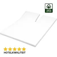 Droomtextiel Splittopper Molton Hoeslaken - 180x200cm - 100% Katoen - 60˚C wasbaar - Hoogwaardige Kwaliteit - Perfecte Pasvorm