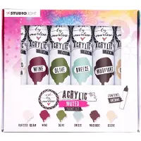 Studio Light Acrylverf - Acrylaatverf - Acrylic Paint - Hobbyverf - Knutselen en Verven - Muted Paintset - Subtiele Zijdeglans - Dekkend - Art by Marlene Essentials - Nr. 105