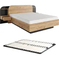 Vente-unique Bedframe hout zwart 160 x 200 cm JUVISIA