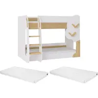 Vente-unique Stapelbed hout natuurlijk licht 90 x 190 cm