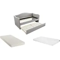 Vente-unique Bedbankje fluweel lichtgrijs 90 x 190 cm