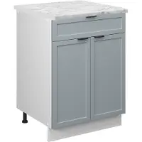 Vicco Fame-Line Keukenonderkast – 60 cm met lade, WB Marmer Licht blauw-grijs