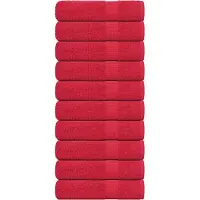 vidaXL Douchehanddoeken FROGN 10 st 70x140 cm 360 g/m² rood