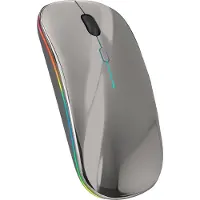Nuvance Draadloze Muis LED - Bluetooth - Stil - Laptop & Gaming - Draadloos - Computermuis - Links & Rechtshandig - Grijs