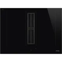 Smeg Induction hob with integrated hood Kookplaat, Classici, Inductie met geïntegreerde afzuiging, 70 cm, Zwart, Inbouw: Vlak opbouw of vlak inbouw