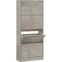 vidaXL Schoenenkast 63x24x147 cm bewerkt hout betongrijs