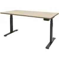 Schaffenburg Dextro plus zit/sta 140x80cm, electrisch hoogte verstelbare werkplek, T-poot frame. Frame kleur zwart (RAL9005) en blad Honey Castello.