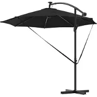 vidaXL Parasol 294 x 294 x 248 cm Polyester en Aluminium Zwart