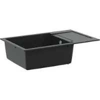 vidaXL Wasbak Zwart 780 x 500 mm 80% Kwarts en 20% Hars
