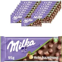 Milka Chocolade Reep Hele Hazelnoot 17 x 95g - Chocoladerepen en Tabletten - Voorraad - Verjaardag Cadeau Vrouw of Man - Geschenkset voor Man en Vrouw