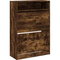 vidaXL Schoenenkast met 2 klaplades 80x34x116 cm gerookt eikenkleurig