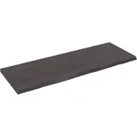 vidaXL Wastafelblad 140x50x(2-4) cm behandeld massief hout donkerbruin