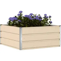 vidaXL Plantenbak Ivoor 100 x 100 x 45 cm Staal