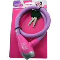 Disney Fietsslot voor kinderen, kabelslot, roze, Minnie Mouse, model 1436