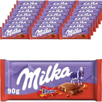 Milka Chocolade Reep Daim - Doos 24 x 90g - Chocoladerepen en Tabletten - Voorraad - Verjaardag Cadeau Vrouw of Man - Geschenkset voor Man en Vrouw