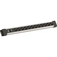 Bachmann CONNECTUS 12xCEE7/3, 1xschakelaar 2,0 m CEE7/7 grijs