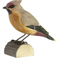 Wildlife Garden Decobirds Met De Hand Gesneden Vogel Pestvogel - Houten beeldjes Massief Hout Brown - WG418