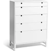 Mavis Falsterbo Ladenkast Vijf Lades 80x40x108 Cm Wit - Ladekasten Berk White - 149735